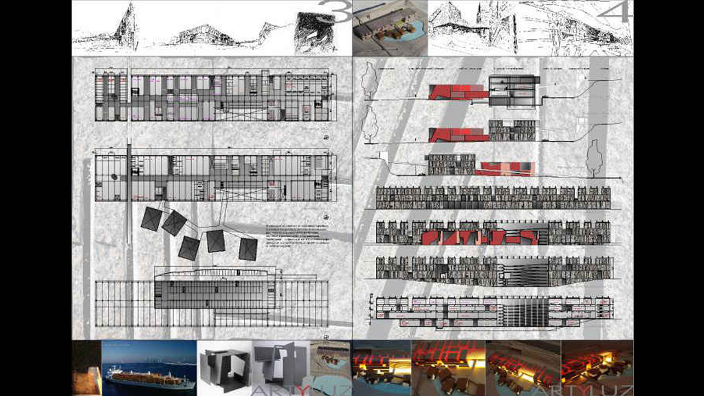 Proxecto para o concurso internacional de arquitectura para o deseño da Faculdade de Belas Artes Casa das Artes, en Pontevedra
