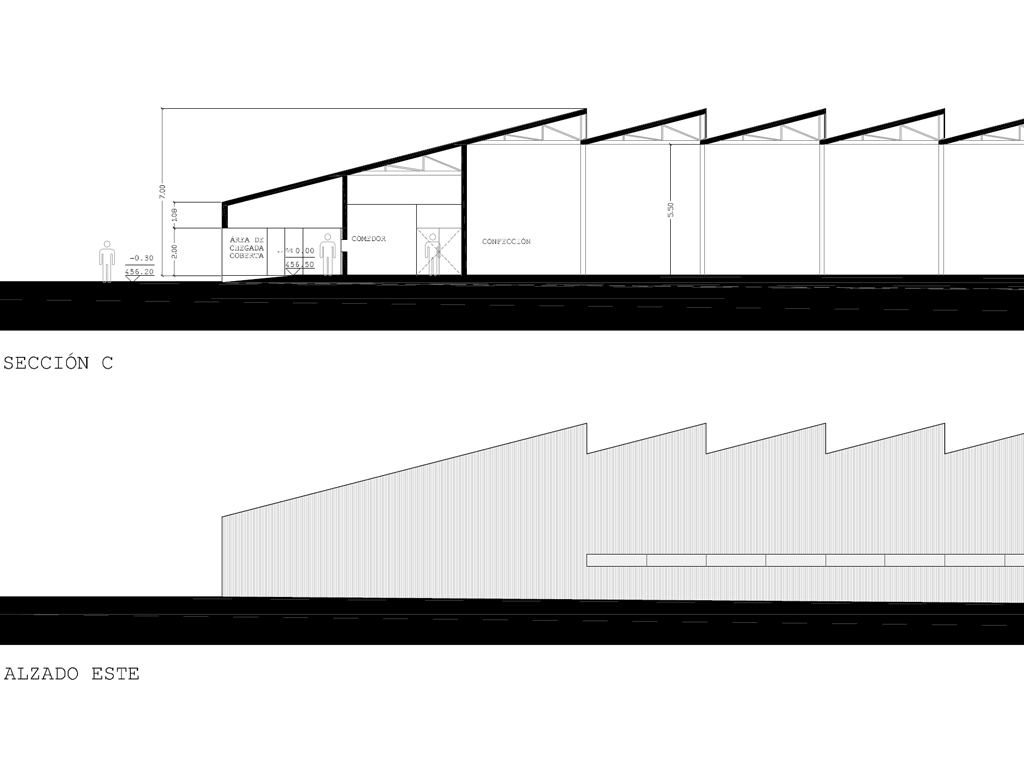 deseños do arquitecto para o Anteproxecto de nave industrial en As Pontes de García Rodríguez