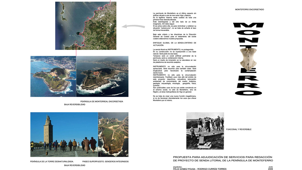 Concurso de arquitectura para a adxudicación da redacción do proxecto de Senda Litoral en Monteferro- Nigrán