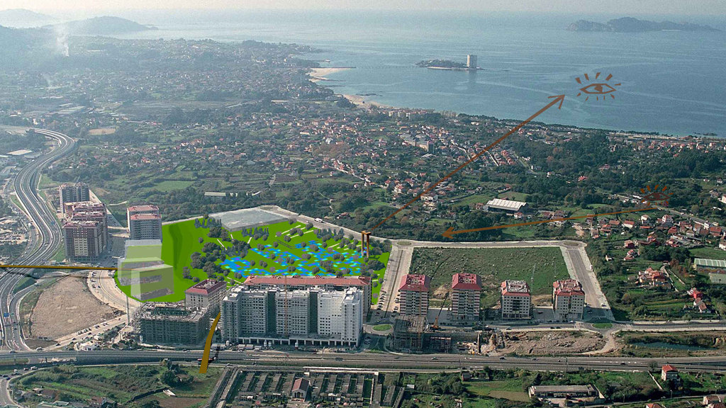 Ideas dos arquitectos para o parque urbano de San Paio de Navia en Vigo
