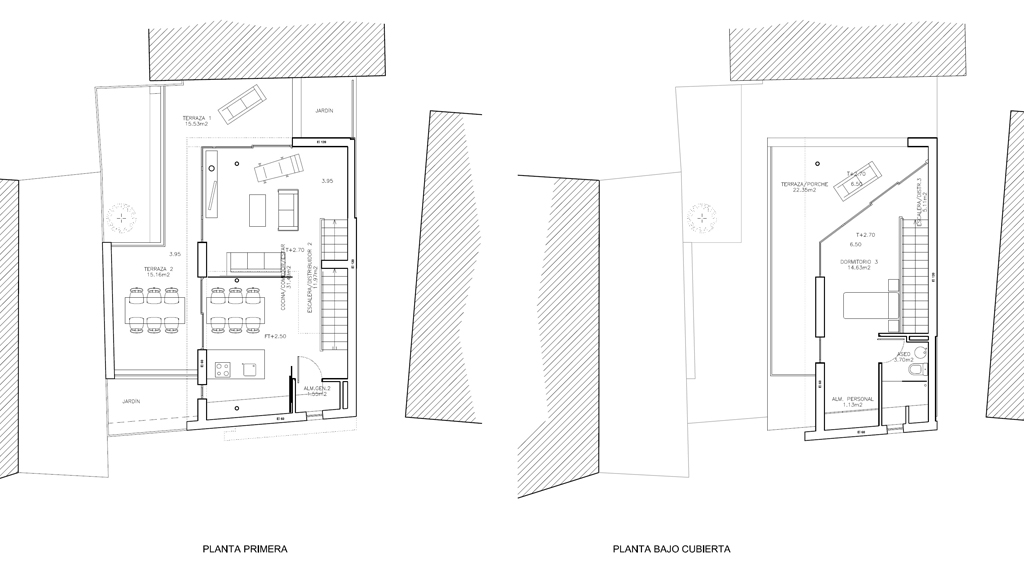 senra 003 planos casa plantas terrazas aseos dormitorios baños arquitectos